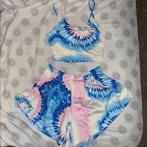 2 Piece Romper Set Tie Dye